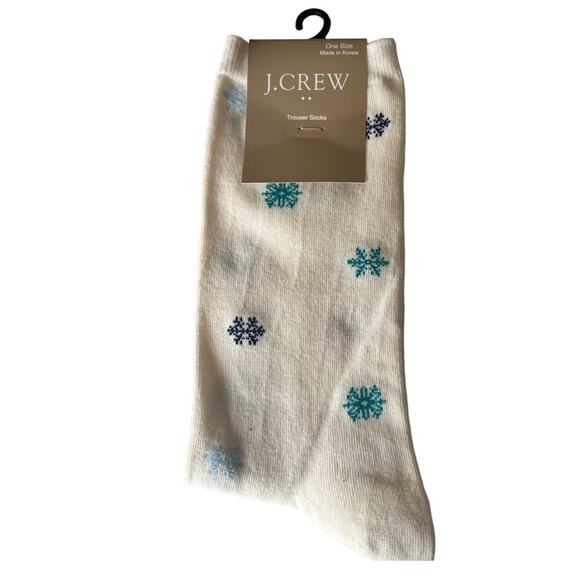 J.Crew Winter Snow Flake Theme style Trouser Socks One Size NWT - Picture 1 of 8